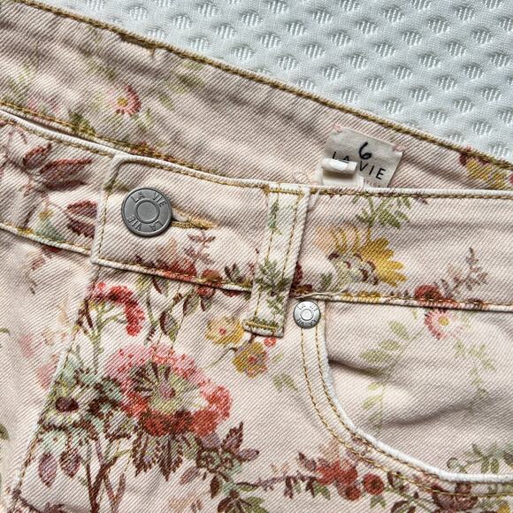 NWOT La Vie Rebecca Taylor Belle Ines Floral Frappe Skinny Jeans 28 High Waist - Picture 4 of 6